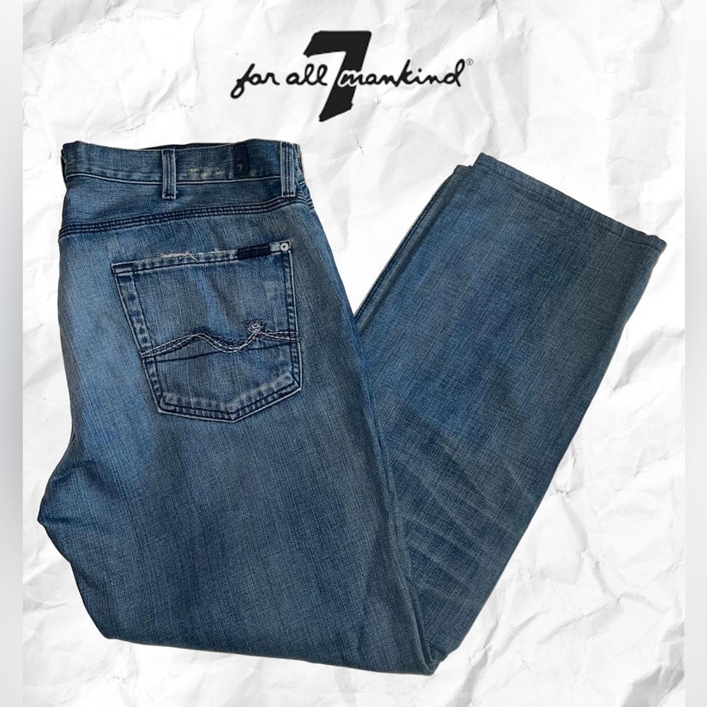 7 For All Mankind “Slimmy” Distressed Men's Blue Jeans